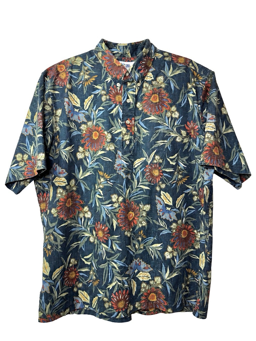 Vintage Reyn Spooner Pullover Aloha Shirt Men XL Hawaiian Floral Made Korea VTG